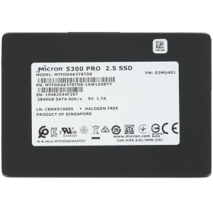 SSD SATA 2.5" 3.84Tb 6Gb/s 1.2DWPD Micron 5300 Pro <MTFDDAK1T9TCB> 