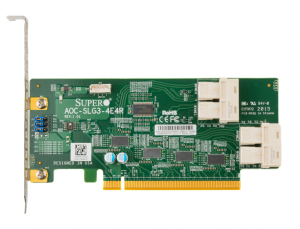 Адаптер NVMe HBA Supermicro [AOC-SLG3-4E4R] - 4 порта, PCIe 4.0 x16, LP