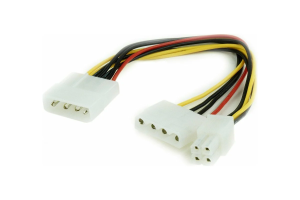Кабель разветвитель питания Cablexpert CC-PSU-4 Molex 4pin(M) / Molex 4pin (F)+ATX 4pin, медь,15см