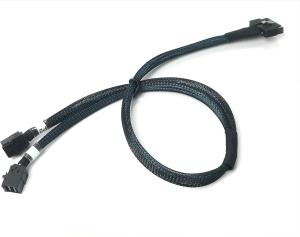 Кабель MCIO x8 74Pin (NVMe) 74P to 2x 8643 NVMe 60cm 