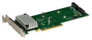 Адаптер Supermicro <AOC-SLG4-2H8M2> - 2 порта, NVMe/SATA, PCIe 3.0 x8, 2x M.2