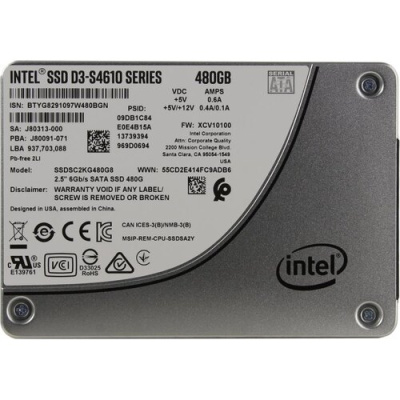 SSD SATA 2.5" 480Gb 6Gb/s Intel D3-S4610 <SSDSC2KG480G801>