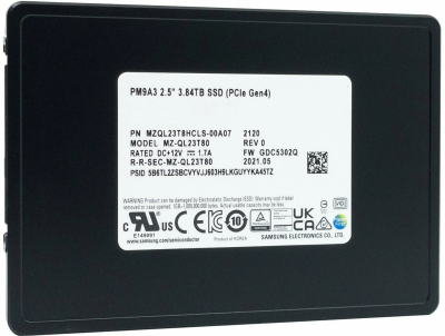 SSD NVMe 2.5" 3.84Tb U.2 1DWPD Samsung PM9A3 MZQL23T8HCLS-00A07