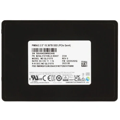 SSD NVMe 2.5" 15.36Tb U.2 1DWPD Samsung PM9A3 < MZQL215THBLA-00A07 >