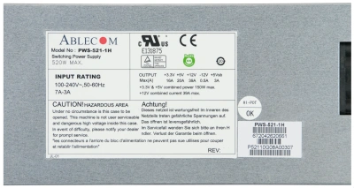 PWS SuperMicro < PWS-521-1H > 520W