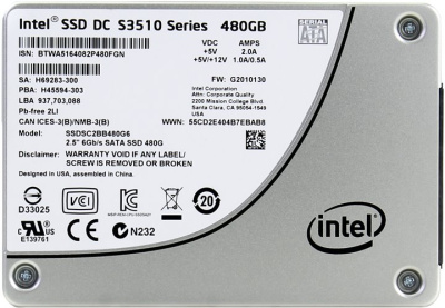 SSD SATA 2.5" 480Gb 6Gb/s Intel DC S3510 <SSDSC2BB480G6(01)> 
