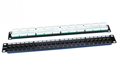 Патч-панель 19' 1U 24 порта RJ45 категория 5e Dual IDC ROHS черный 246095 Hyperline
