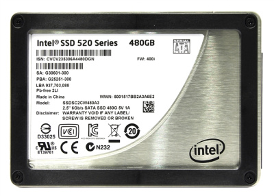 Накопитель SSD SATA 2.5" 480Gb 6Gb/s MLC Intel 520 Series <SSDSC2CW480A3K5>