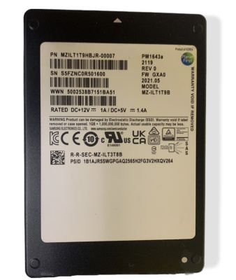 Накопитель SSD SAS 2.5" 1.92Tb 12Gb/s Samsung PM1643a V-NAND TLC <MZILT1T9HBJR-00007> 