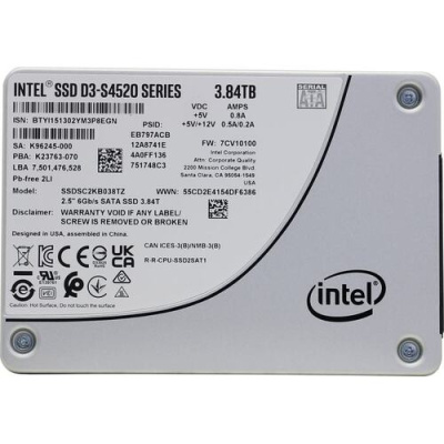 SSD SATA 2.5" 3.84Tb 6Gb/s Intel D3-S4520 < SSDSC2KB038TZ01 >