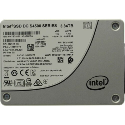 SSD SATA 2.5" 3.84Tb 6Gb/s Intel DC S4500 < SSDSC2KB038T701 >