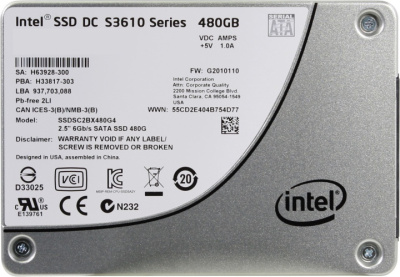 Накопитель SSD SATA 2.5" 480Gb 6Gb/s MLC Intel DC S3610 Series <SSDSC2BX480G4(01)> 
