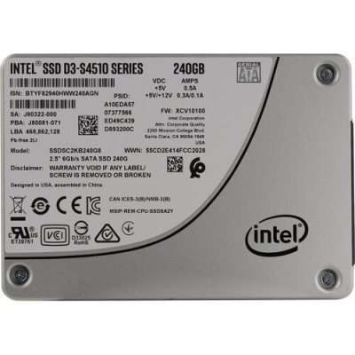 SSD SATA 2.5" 240Gb 6Gb/s 2DWPD Intel DC S4510 < SSDSC2KB240G801  >
